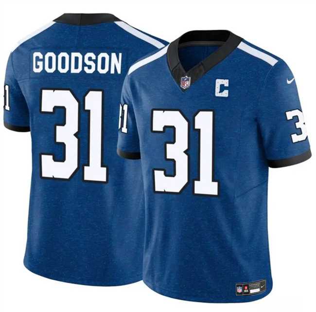 Men%27s Indianapolis Colts #31 Tyler Goodson Blue 2024 F.U.S.E. Throwback Vapor Limited Stitched Football Jersey Dzhi->houston texans->NFL Jersey